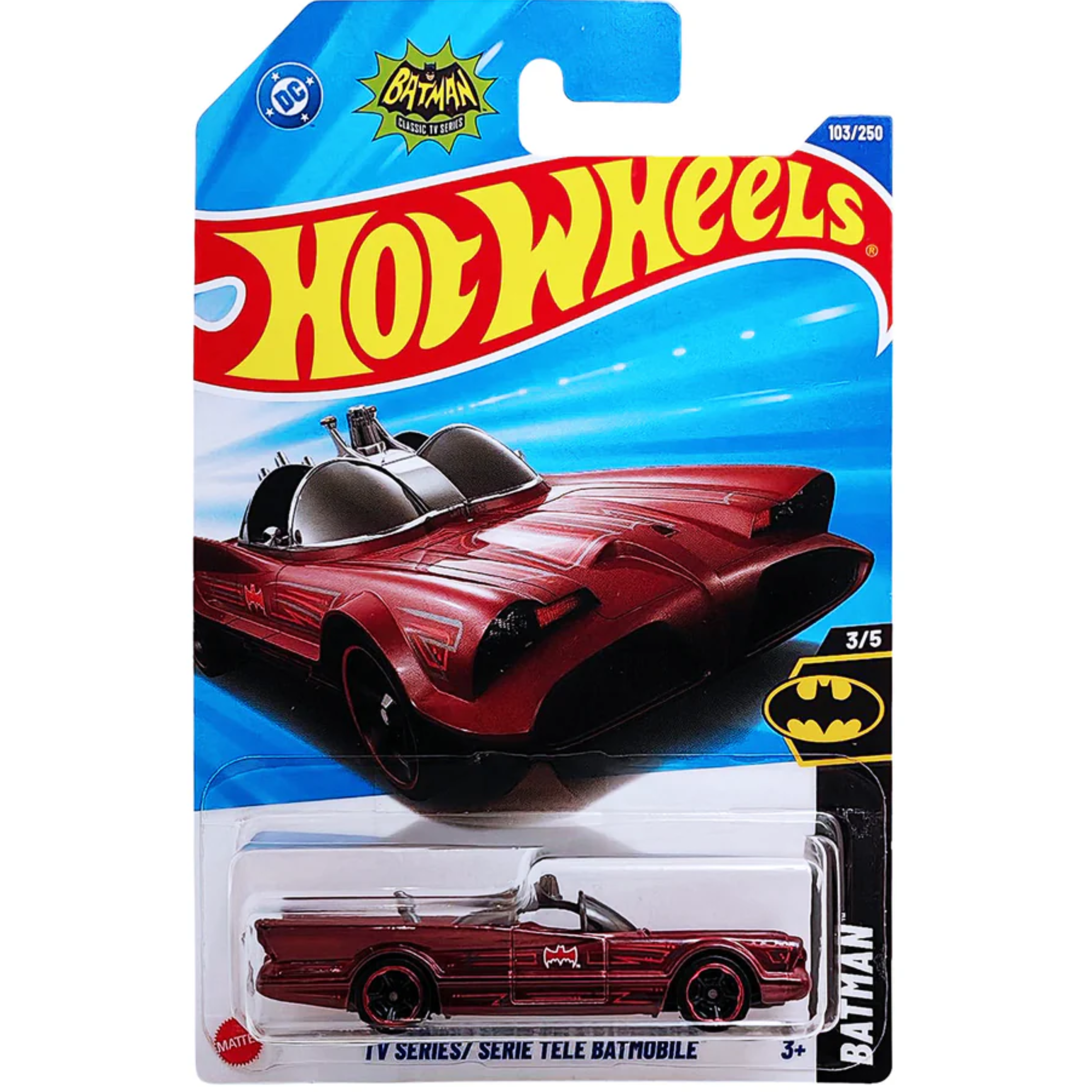 Hot Wheels Mainline TV Series Batmobile – 1:64 Scale Diecast Collectible
